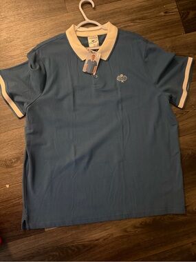 Classic Blue Shirt with Cream Trim - Unbranded